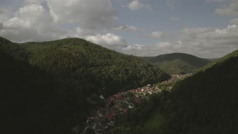 Drone-Aerial-of-the-Harz-National-Park-in-Lower-Saxony,-Germany,-Europe