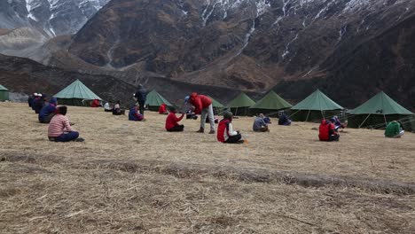 Tent-colony-established-under-the-Himalayas-for-Himalayan-mountaineers-to-stay-while-studying---practicing