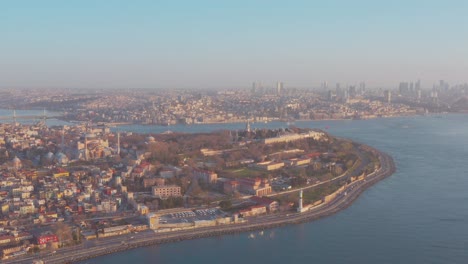 Drone-video-of-Istanbul-Turkey-in-the-Sultanahmet-area-with-touristic-mosques