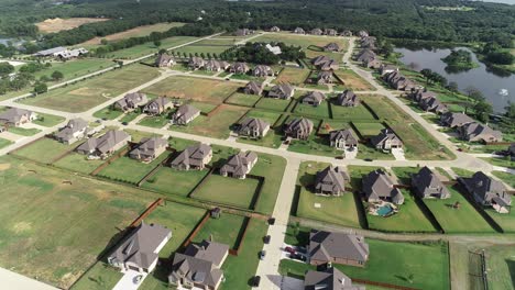 Aerial-footage-of-neighborhoods-in-Hickory-Creek-Texas