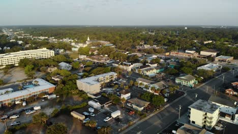 Aerial-Push-in-Over-Surrounding-Myrtle-Beach,-South-Carolina-Area
