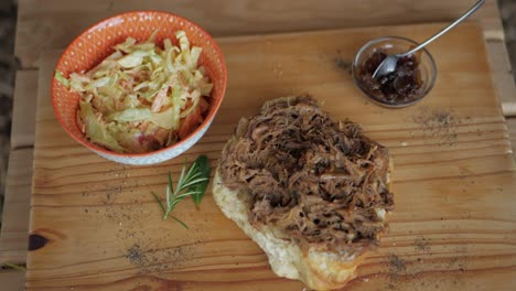 Pulled-pork-farm-stall-burger-with-coleslaw