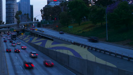 Time-Lapse-of-Receding-Highway-Traffic-at-Dusk-With-Light-Trails