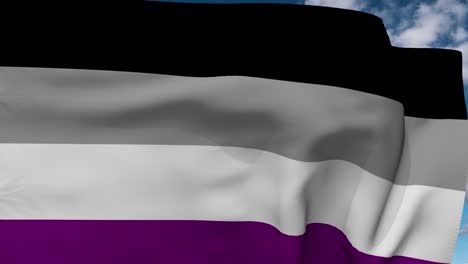 Bandera-Del-Orgullo-Asexual---Primer-Plano,-Soplando-En-El-Viento