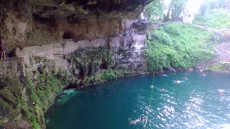 swimming-in-a-cenote,-is-one-of-the-greatest-satisfactions-that-one-can-have-in-life