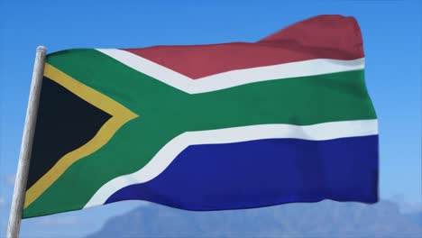 Fully-loopable-CGI-3D-animation-of-South-African-Flag-fluttering-in-close-up