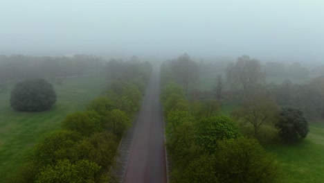 Foggy-view-of-the-road-in-London