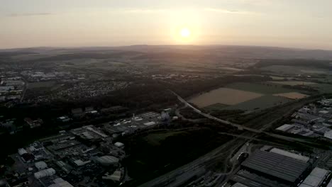 Drone-shot-of-Goettingen-at-sunset