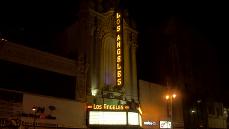 Yellow-neon-"Los-Angeles"-sign-by-night