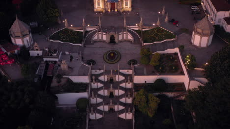 Luftaufnahme-Vom-Heiligtum-Bom-Jesus-Do-Monte-In-Braga-Bei-Sonnenuntergang