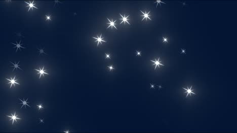 Animation-of-stars-twinkling-and-glowing-in-a-midnight-sky