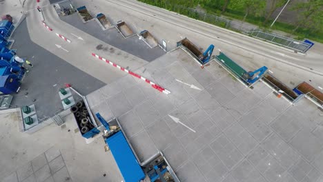 Drone-flying-low-over-recycling-plant
