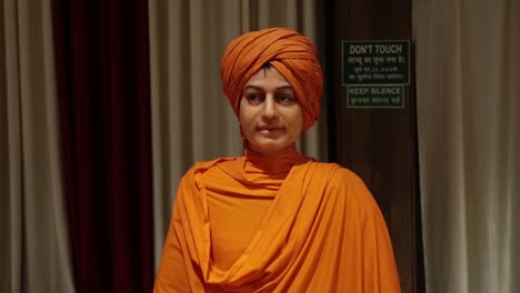 Swami-Vivekanand-Statue-in-a-Museum-located-in-Mussoorie,-Uttarakhand,-India