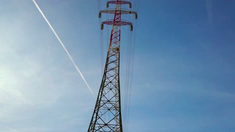 High-voltage-pole-with-blue-sky