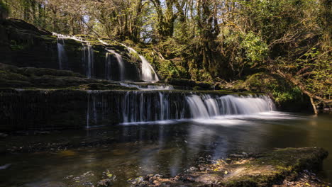 Spring-Forest-Cascade-Wasserfälle-In-Der-Grafschaft-Leitrim-In-Irland