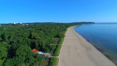 Schöner-Strandabschnitt-In-Der-Nähe-Von-Sopot,-Polen