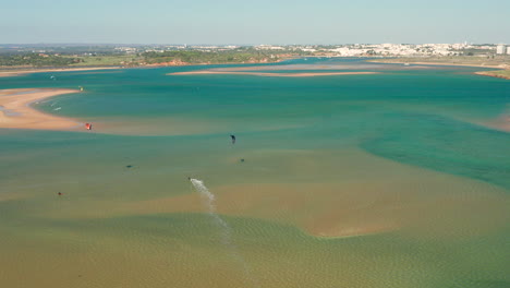 Aerial:-Kitesurfing-in-the-lagoon-of-Alvor
