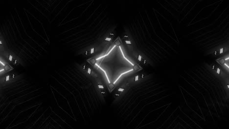 VJ-Loop---Black-and-White-Kaleidoscope-Spinning-to-Reveal-Shifting-Shapes-of-Squares-and-Triangles