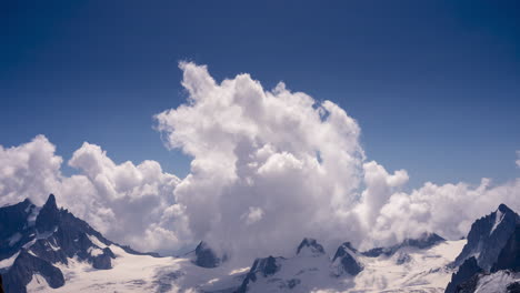 Storm-formation-over-White-valley,-Mont-Blanc
