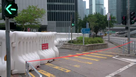 Barricades-are-set-up-by-the-police-surrounding-the-Legislative-Council-building-in-fears-of-demonstrations-by-anti-government-protesters-in-Hong-Kong