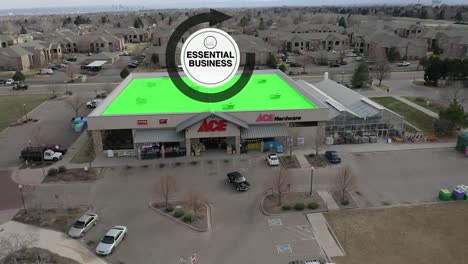 Motion-Graphic-and-Aerial-View-of-Ace-Hardware-shows-essential-business-icon