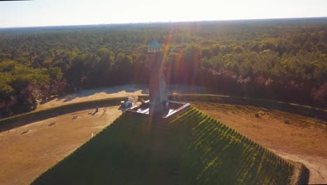 Aerial-Panorama-Around-The-Pyramid-of-Austerlitz-With-Lens-Flare