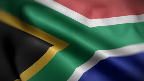 Schrägansicht-Der-Südafrikanischen-Flagge,-Die-In-HD-Flattert