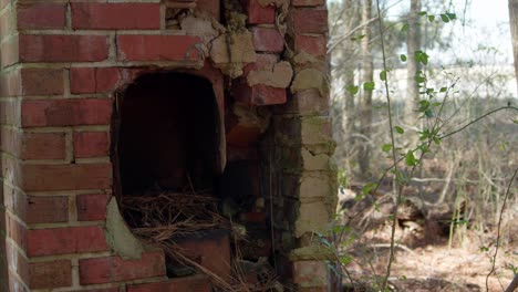Hole-in-the-side-of-a-brick-wall-in-an-abandoned-motel-building-in-North-Carolina