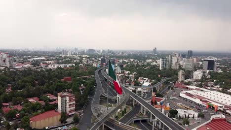 Aerial-view-of-Mexico-flag