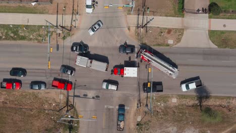 Birds-eye-view-of-a-car-accident-that-involved-a-pedestrian