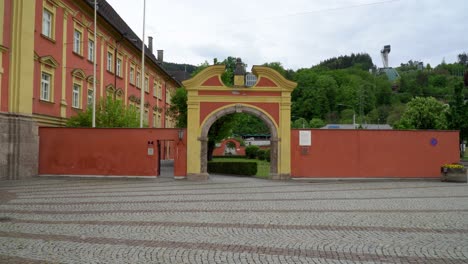 Entering-gate-in-old-town-of-capital-of-Alps---Innsbruck