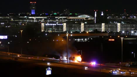 Huge-car-fire-on-highway-at-night
