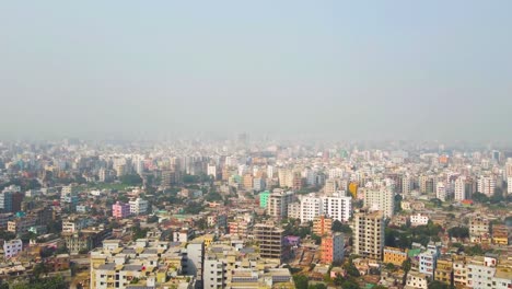 Aerial-zoom-out-cityscape-of-Dhaka-City-in-Bangladesh