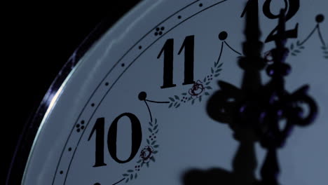 close-up-macro-of-an-old-clock-dial-in-studio-lighting-with-a-turning-movement