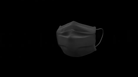 3D-black-medical-mask,-surgical-mask-circular-rotations---function-of-mask-is-to-prevent-virus-transmission-and-chances-of-infection,-best-use-in-Covid-19-pandemic
