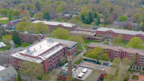 Wide-aerial-panorama-of-college-housing-on-university-campus