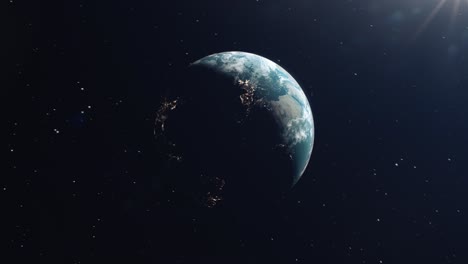 Orbitando-Alrededor-De-Una-Representación-Realista-Del-Planeta-Tierra