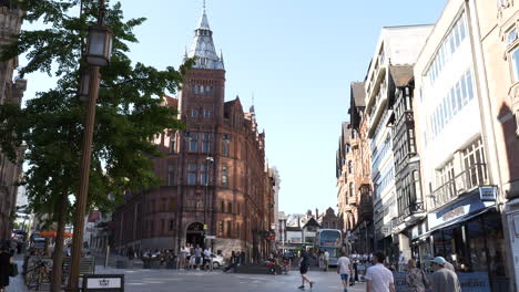 Nottingham,-England---July-10,-2021:-View-from-Old-Market-Square-towards-Brian-Clough-statue
