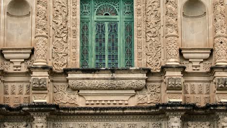 Ornate-Facade-Of-Ancient-Cathedral-Of-Cajamarca-In-Peru