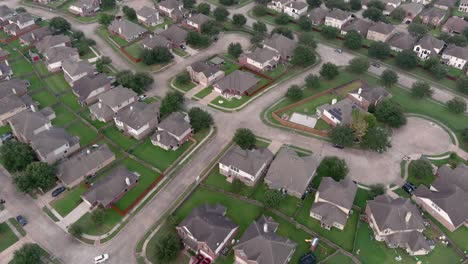 Vogelperspektive-Auf-Vorstadthäuser-Außerhalb-Von-Houston,-Texas