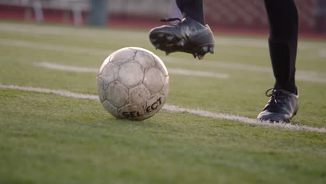 A-woman-intercepts-the-ball-in-a-soccer-match
