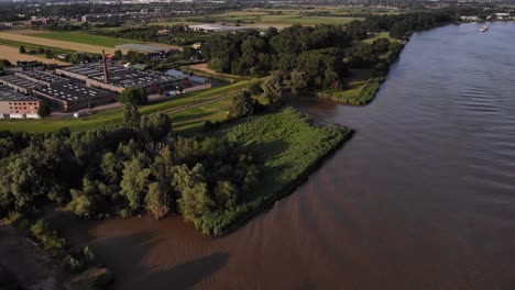 Aerial-View-Of-Factory-Beside-Oude-Maas-In-Barendrecht