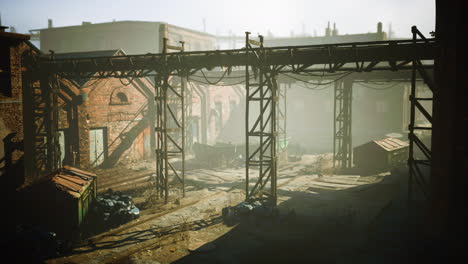 Abandoned-factory-with-concrete-ruins-in-industrial-district