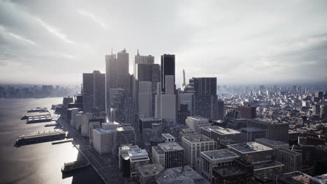 Aerial-view-of-city-skyscrapers