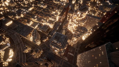 Night-landmark-and-aerial-view-of-the-city