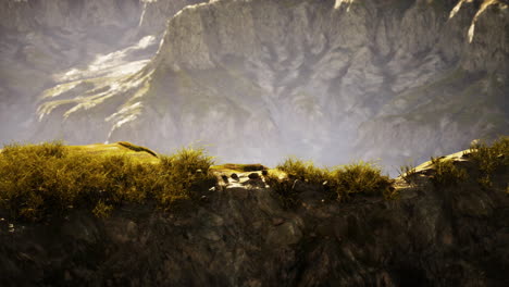 Mountain-landscape-with-dry-yellow-grass-in-the-Himalaya-mountains