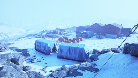 Antarctica-station-under-summer-sun