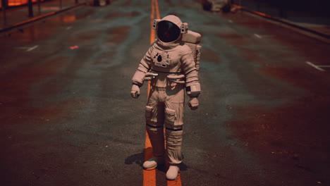 lonely-astronaut-in-deserted-city