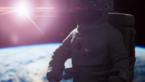 Astronaut-Im-Weltraum-über-Dem-Planeten-Erde