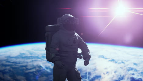 Astronauta-Trabajando-En-Una-Nave-Espacial.-Elementos-De-Imagen-Proporcionados-Por-La-Nasa